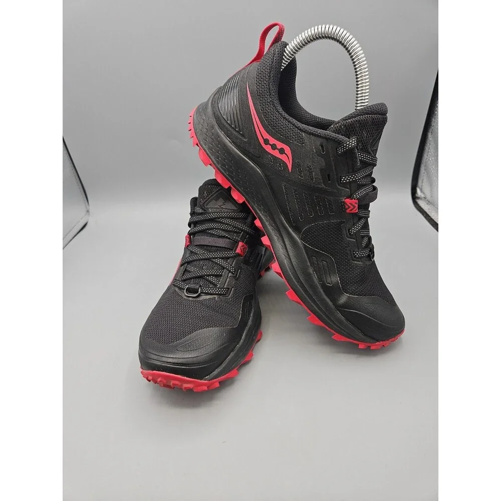 Saucony Peregrine 10 Women’s Size 7.5 Med Trail Running Shoes - Black Red